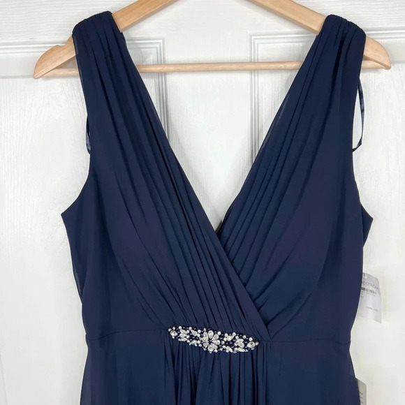 Eliza J Women's Size 10 Blue Embellished High/Low Chiffon Dress Formal - Picture 4 of 15